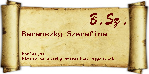 Baranszky Szerafina névjegykártya